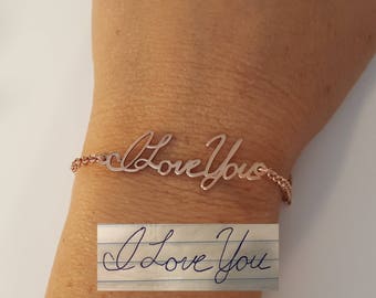 Handwriting Bracelet • Custom Actual Handwriting Jewelry • Signature Bracelet • Memorial Personalized Keepsake Gift • Christmas gift