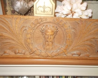 Antique Architectural Panel Carved Wood European