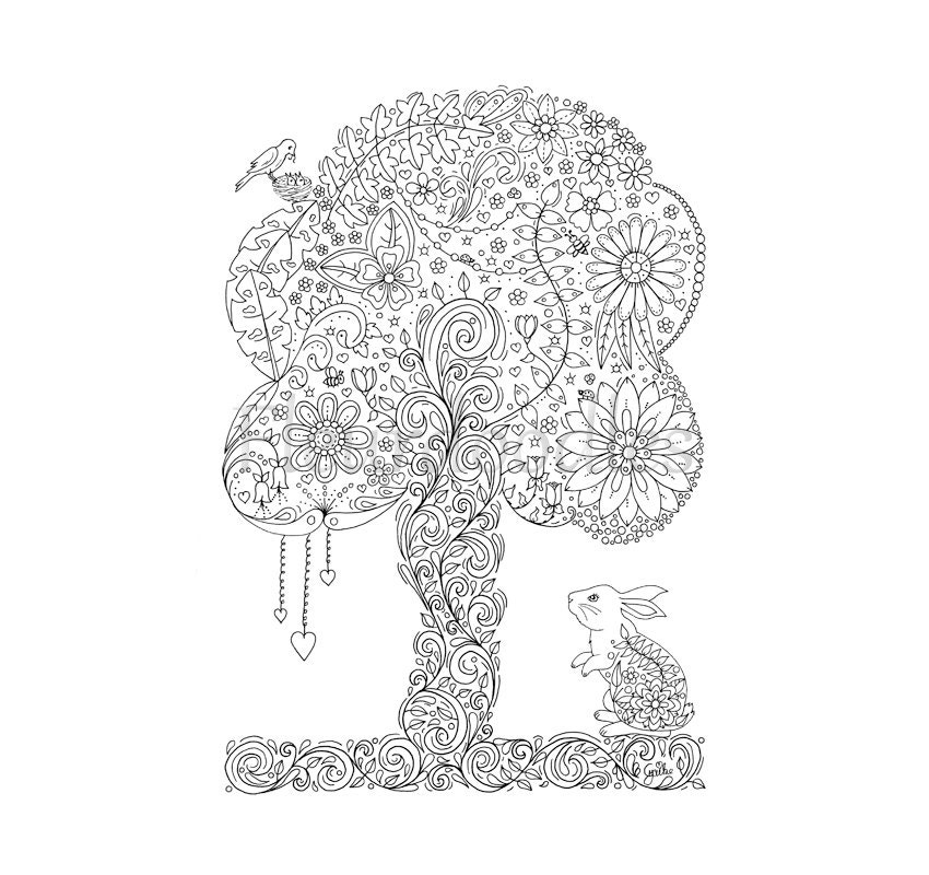 doodle tree 2 malseite für erwachsene ausmalbilder zum