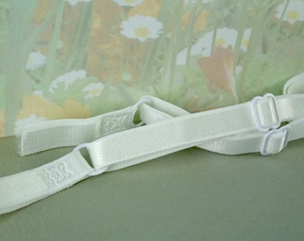 2 Bra Straps Elastic Adjustable White skinny 3/8" Elastic Straps Lingerie Headband Elastic Sewing bra making
