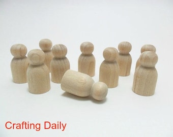 Wood Peg Doll People Baby 1 3/16" - 25 Pieces
