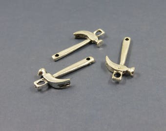 SET of 3 charm connector hammer handyman tool Silver (B80)