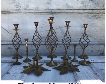 Brass Candlesticks Brass Candlestick Holders - Wedding Candlesticks - Vintage Brass Candlesticks - Candle Holders - Candleholders -