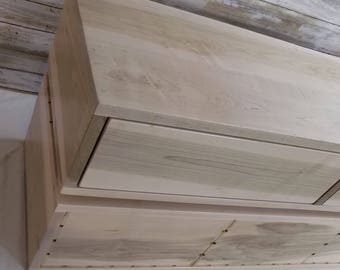 Maple Floating Drawers, Crate Drawers / Wall Mounted / Shelf / Modern / Rustic /