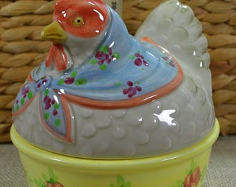 Classic Fitz & Floyd Chicken in a Basket 1980's