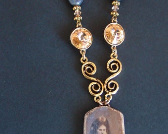 Destiny~Gothic Necklace~Mysterious Lady~Victorian Style Necklace~Swarovski Necklace~Statement Necklace~Gothic Jewelry~Wiccan Necklace