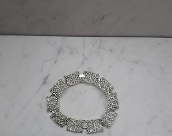 Vintage Choker Style Chunky Necklace, Silver tone