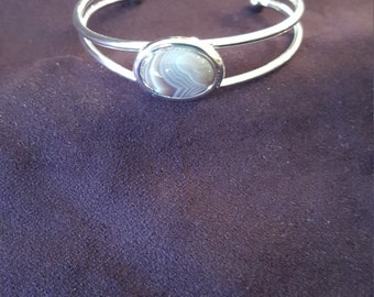 Botswana agate cuff bracelet