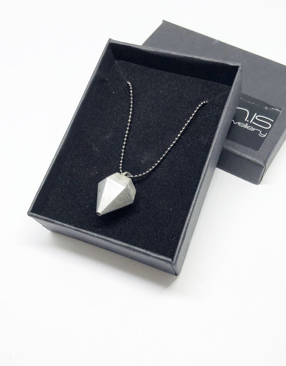 Chain Necklace Black Ball Chain Concrete Jewelry Minimalist Design Concrete Diamond Medium Chain