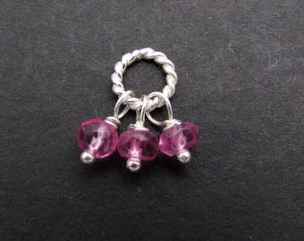 1 Set, Mystic Pink Topaz Charms