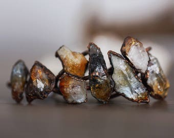 Citrine Rings - Raw Citrine Rings - Organic Citrine Rings