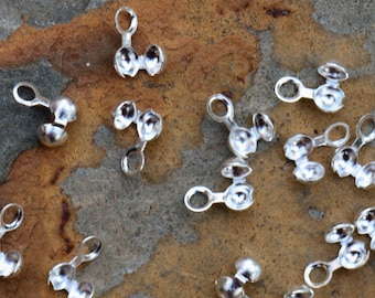 Silver Ball Chain Crimp Connectors - Nunn Design Pick Your Own Bulk Price