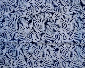 Leaf print Indigo fabric supply wholesale block print fabric by the yard