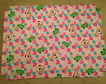Frogs & Flowers Fleece Blanket