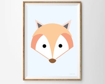 Fox Children's Print,fox, fox print, fox poster, nursery, nursery print, nursery poster, kids print