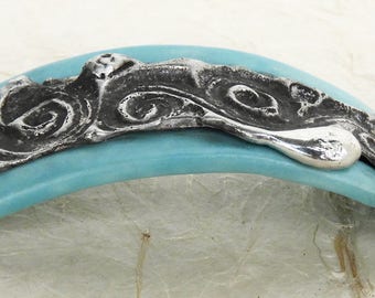Ceramic Bracelet with stamped solder