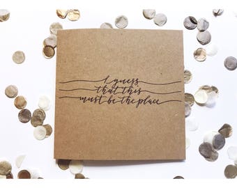 This Must Be The Place (Naive Melody), Talking Heads greeting card, lyrics, typography
