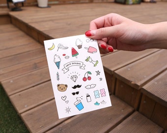 Baby & kids Temporary Tattoo / skin stickers / fun / face painting / body art / super cute illustration / summer activities / Party Goody