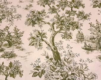 Vintage 70s Shelf Liner, Drawer Liner, Contact Paper, Self Adhesive Liner by Carlan - Green White Toile - By the Yard (B822)