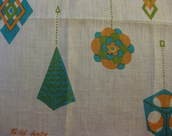 Faith Austin Vintage Handkerchief in Stunning Mid Mod Colors