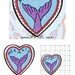 Fantastic Mythical Creature x "MERMAID" Mermaid's Tail Heart - Die Cut Embroidered Iron On Applique Patch