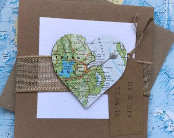 Wedding Card with personalised map