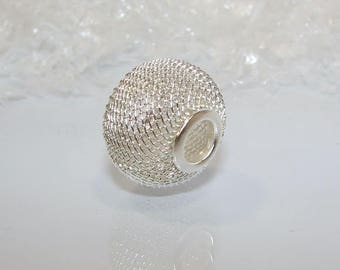 Silver Pearl decoration NET, 20.00 diameter button. (4755395)