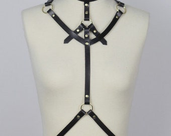 Classic Leather Body Harness - BLACK