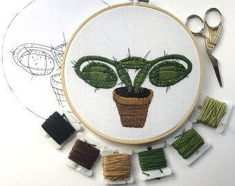 Digital embroidery pattern, Big swinging Ovaries -Prickly Pear- , design by Jess de Wahls #BSODIY