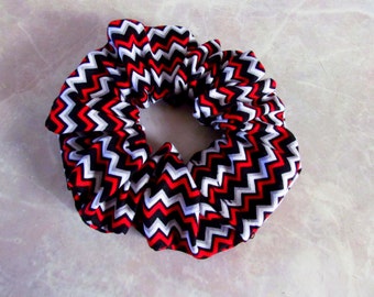 Gothic Chevron Hair Scrunchie 100% Cotton