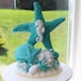 Starfish Wedding Cake Topper / Turquoise Seashell Cake Topper / Beach Cake topper / Beach Wedding Cake / Beach Wedding