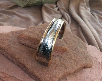Peweter and brass bracelet