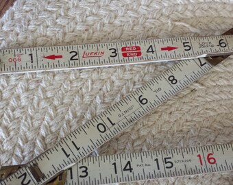 Vintage Lufkin Red End Folding Wooden Ruler