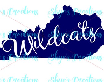 Kentucky Wildcats svg, ky state outline