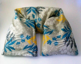 Organic Cotton Flaxseed Neck Wrap with Washable Pillow Cover- Flax seed pillow - Microwavable Heat Pack - Mothers day gift