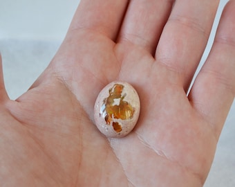 Mexican Fire Opal Cabochon, Fiery Orange Gemstone, Oval Opal Stone