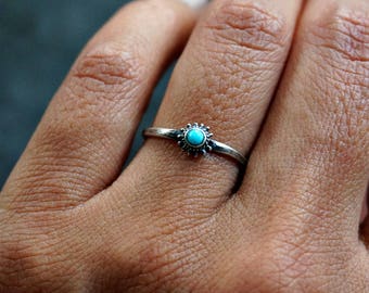 Novela Sterling Silver Ring Turquoise Ring Boho Ring Bohemian Jewelry