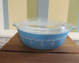Small casserole dish Pyrex snowflake Garland, VINTAGE No. 470 collector of Pyrex casserole dish 471 No.