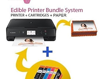 Icinginks Latest Edible Printer Bundle with Edible Cartridges , Cake Printer Canon Pixma TS6020 (Wireless+Scanner) , Edible Image Printer
