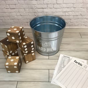 Yard Dice- Christmas Gift- Yardzee- Outdoor Games- Gift- Large Dice- Wood Dice- Dice Game- Wedding Gift- Farkle- Yahtzee- Dice- Walnut St