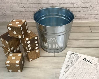 Yard Dice- Christmas Gift- Yardzee- Outdoor Games- Gift for dad- Large Dice- Wood Dice- Dice Game- Wedding Gift- Farkle- Yahtzee- Walnut St
