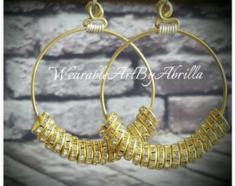 BILLIONaire... handmade .. handcrafted .. wearable art .. hoops .. gold jewelry