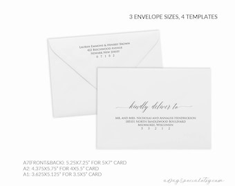 printable envelope template for 5x7 card