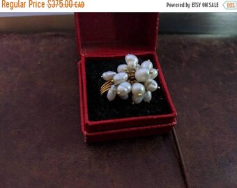 ON SALE Vintage Gold and Pearl Ring