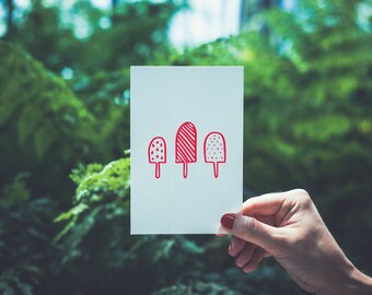 Illustration screen printed 10X15CM - SUMMER
