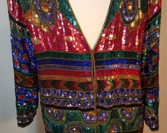 FREE SHIPPING Vintage Sequin Coat