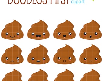 Funny Poop Clip Art for Scrapbooking Card Making Cupcake Toppers Paper Crafts