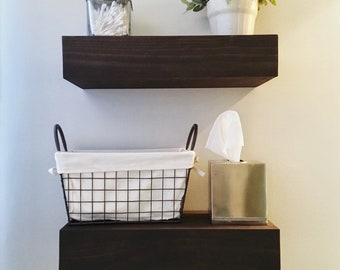 farmhouse floating shelves for bathroom