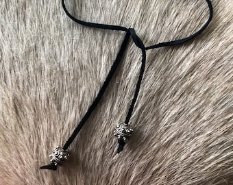 Simple Leather and Sterling Necklace