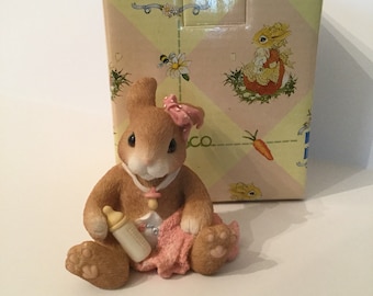 My Blushing Bunnies - "Blushing Baby Girl" Enesco Figurine 295671 MI\590 1997 Priscilla Hillman